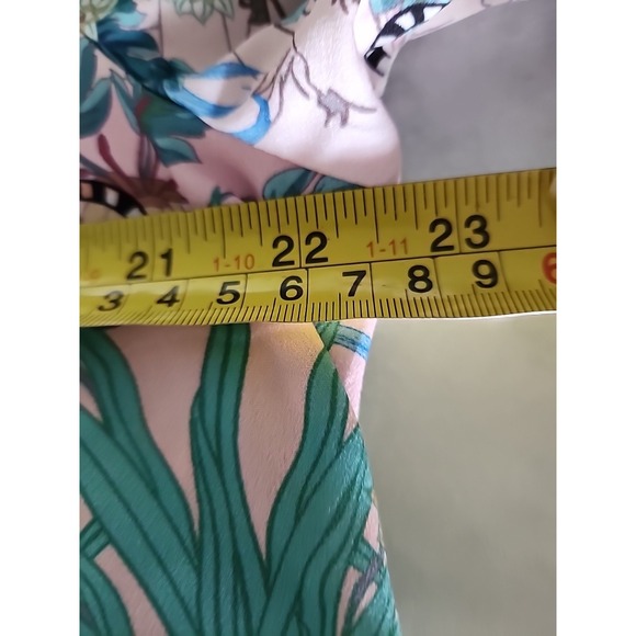 Summery Pink Asian Tiger Floral Tiered Maxi Mumu 3/4 Flutter Slvs Feminine 2XL - Picture 8 of 14